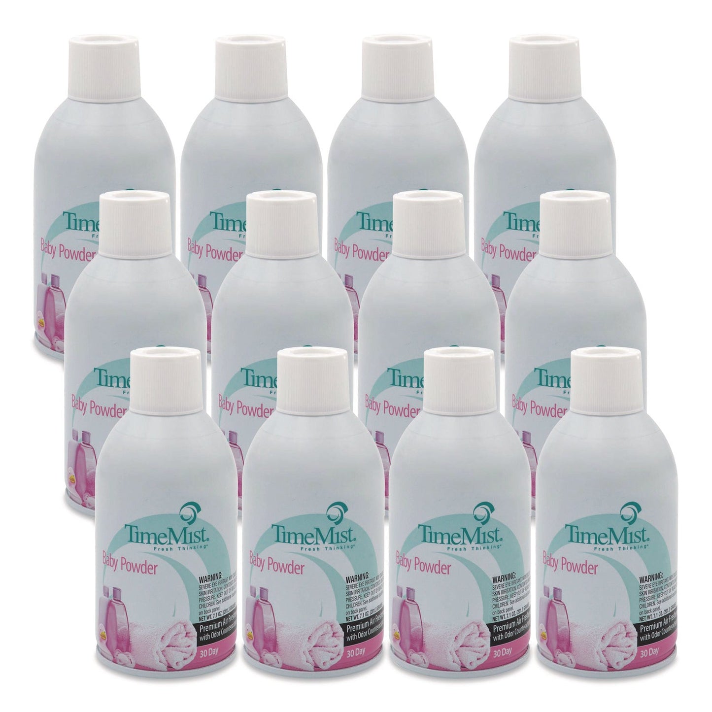 TMS1042686EA Premium Metered Air Freshener Refill, Baby Powder, 7.1 oz Aerosol Spray TimeMist