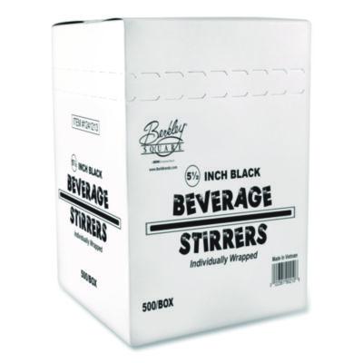 BEKBEP90209 Wrapped Polypropylene Stirrers, 5.5", Black, 500/Box