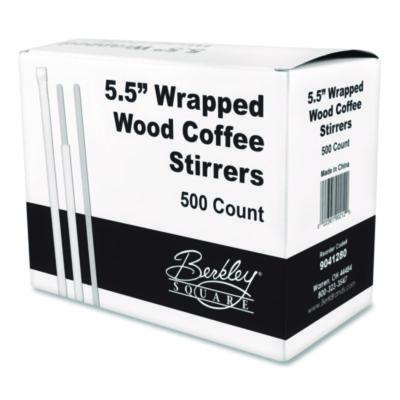BEKBEP90211 Wrapped Wood Stirrers, 5.5", 500/Box BERK ENTERPRISES INC