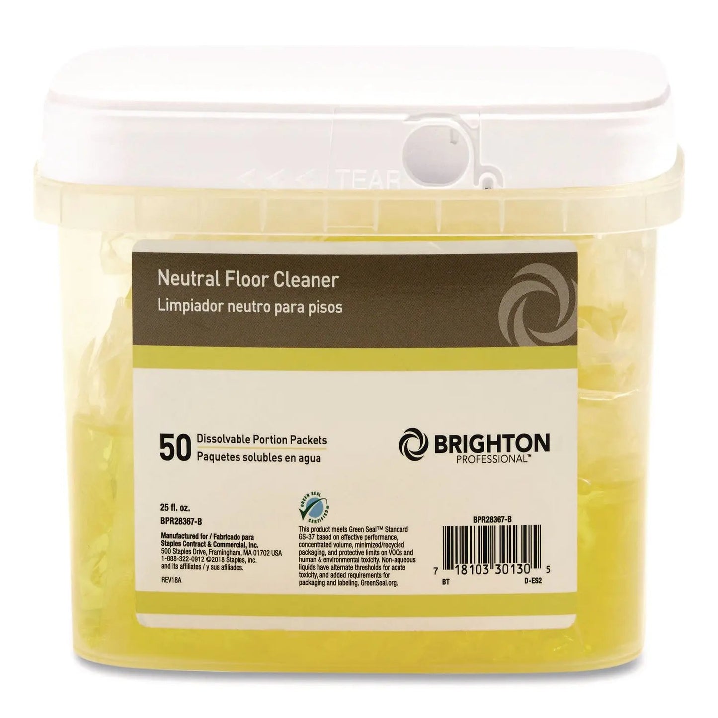 BTGBPR28367B Dissolvable Floor Cleaner Packets, Lavender Scent, 25 oz, 50/Pack Brighton Professional