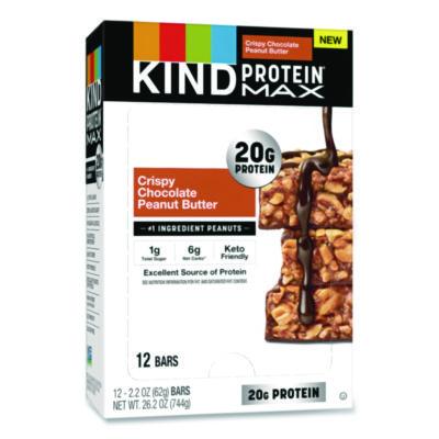 KNDPHW43470 Protein MAX Bar, Crispy Chocolate Peanut Butter, 2.2 oz Bar, 12/Box KIND LLC