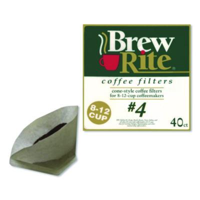ROC46041 Paper Cone Filters, 8 to 12 Cup Size, Cone, 40/Pack ROCKLINE INDUSTRIES