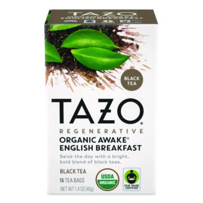 TZOTAZ00303BX Tea Bags, Organic Awake English Breakfast, 16/Box