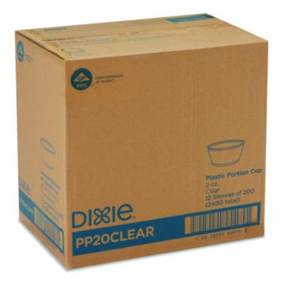 DXEPP20CLEAR Plastic Souffle/Portion Cups, 2 oz, Clear, 200/Sleeve, 12 Sleeves/Carton