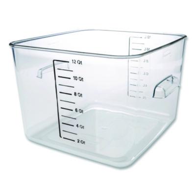 RCPFG631200CLR Square Storage Container, 12 qt, 10.5 x 11.31 x 7.75, Clear, Plastic RUBBERMAID COMMERCIAL PROD.
