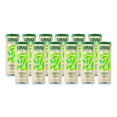 ZEV0170612 Zero Sugar Naturally Sweetened Green Tea, 12 oz Can, 12/Carton