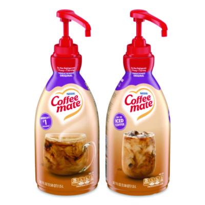 NES13799CT Liquid Coffee Creamer, Sweetened Original, 1.5 L Pump Bottle, 2/Carton
