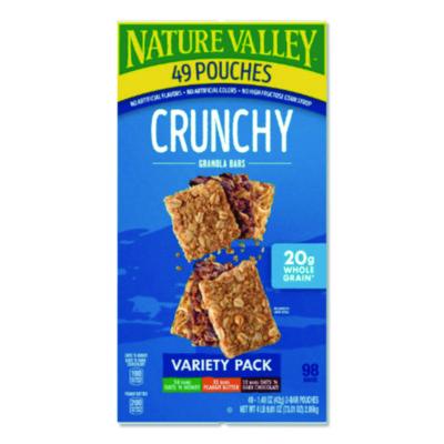 NVLGEM44136 Granola Bars, Assorted Crunchy Bars, 1.5 Oz Pouch, 2 Bars/pouch, 49 Packs/box