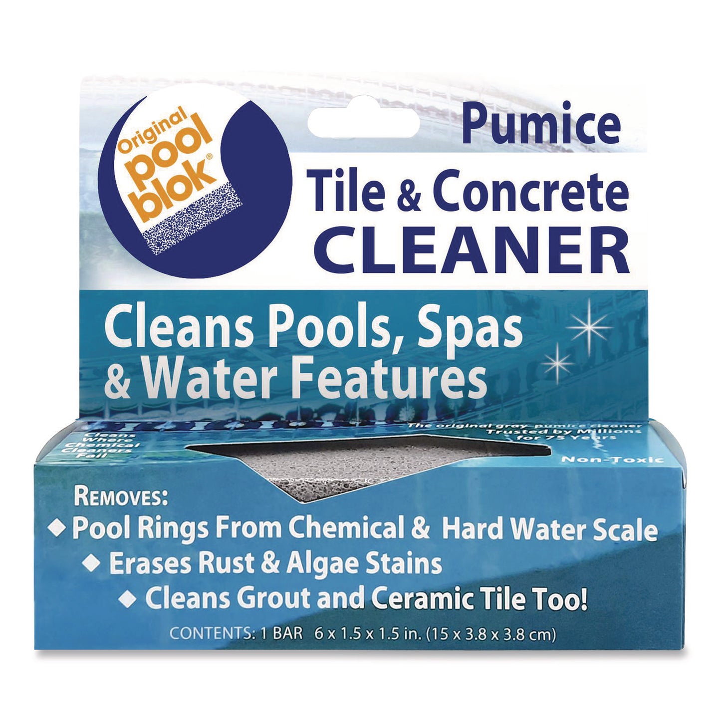 UPMPB80Q Tile and Concrete Cleaner, 6 x 1.5, Gray, 12/Carton Pumie