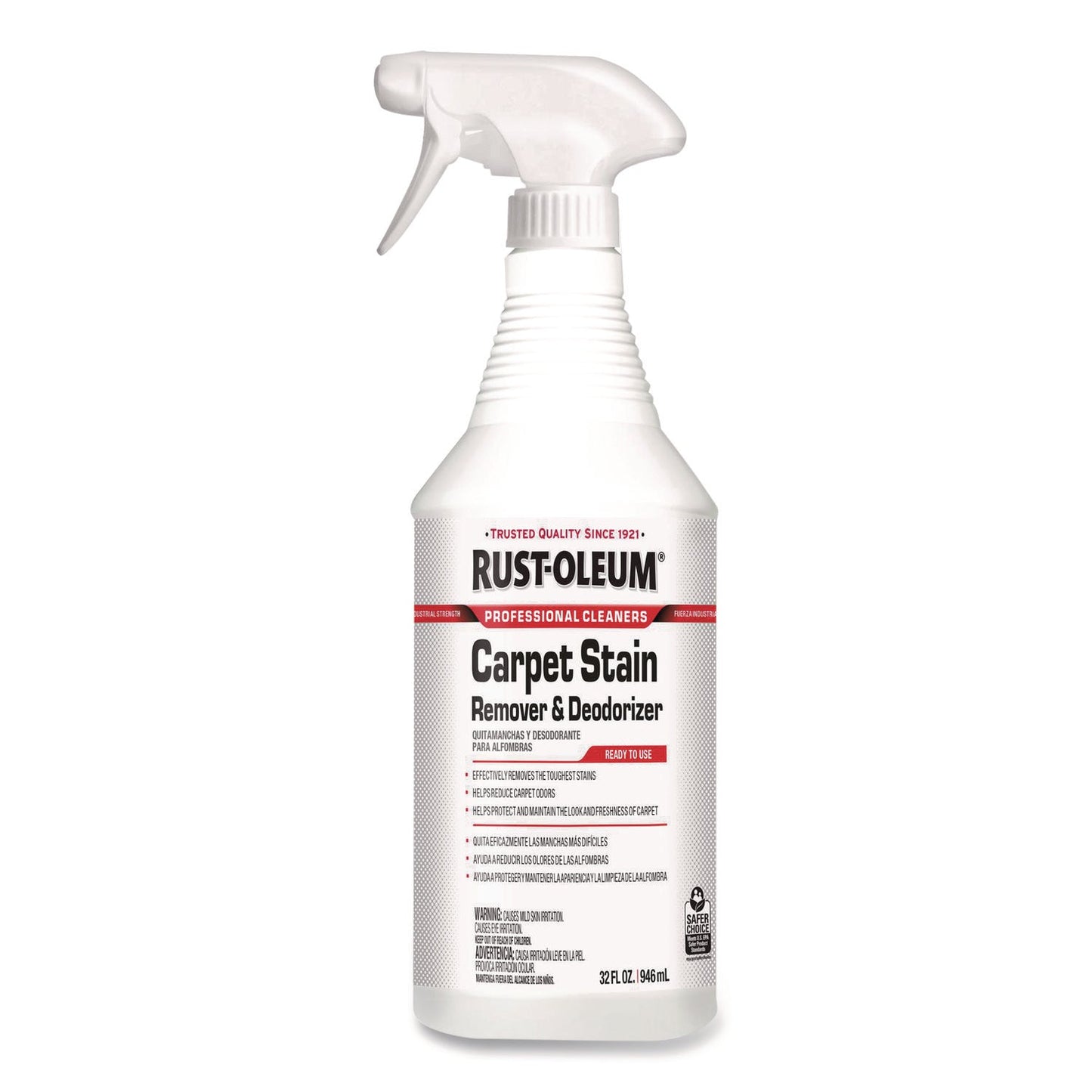 RST352258 Professional Carpet Stain Remover Plus Deodorizer, Lemon Scent, 32 oz Spray Bottle, 6/Carton Rust-Oleum