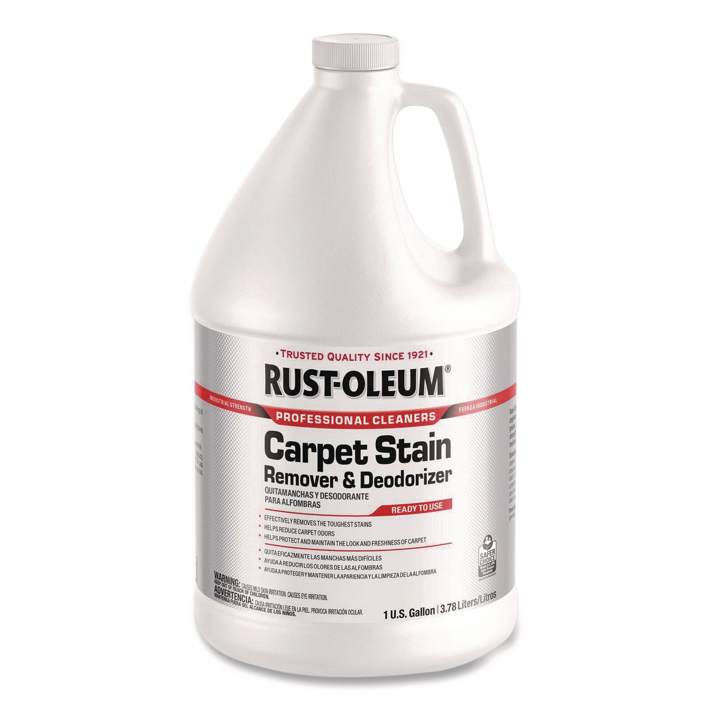 RST352253 Professional Carpet Stain Remover Plus Deodorizer, Lemon Scent, 1 gal Jug, 4/Carton Rust-Oleum