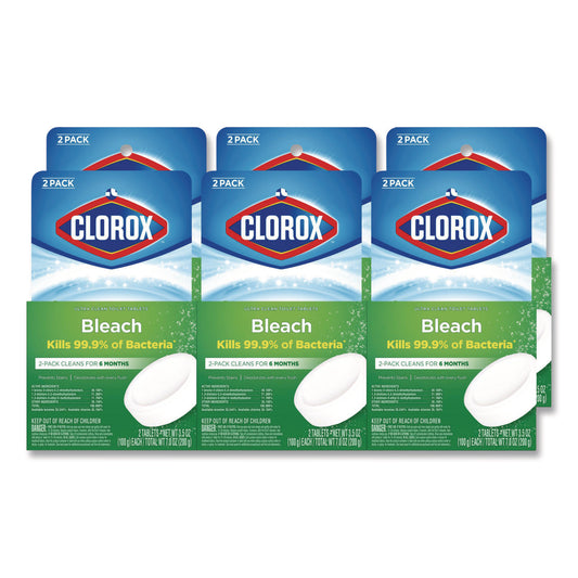 CLO30024CT Ultra Clean Toilet Tablets Bleach, 3.5 oz Tablet, 2/Pack, 6 Packs/Carton