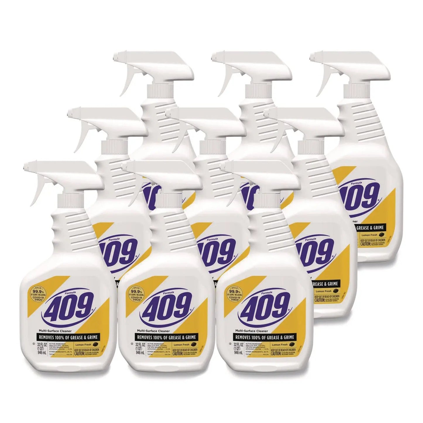 CLO30954 Multi-Surface Cleaner, Lemon, 32 Oz Spray Bottle, 9/carton Formula 409