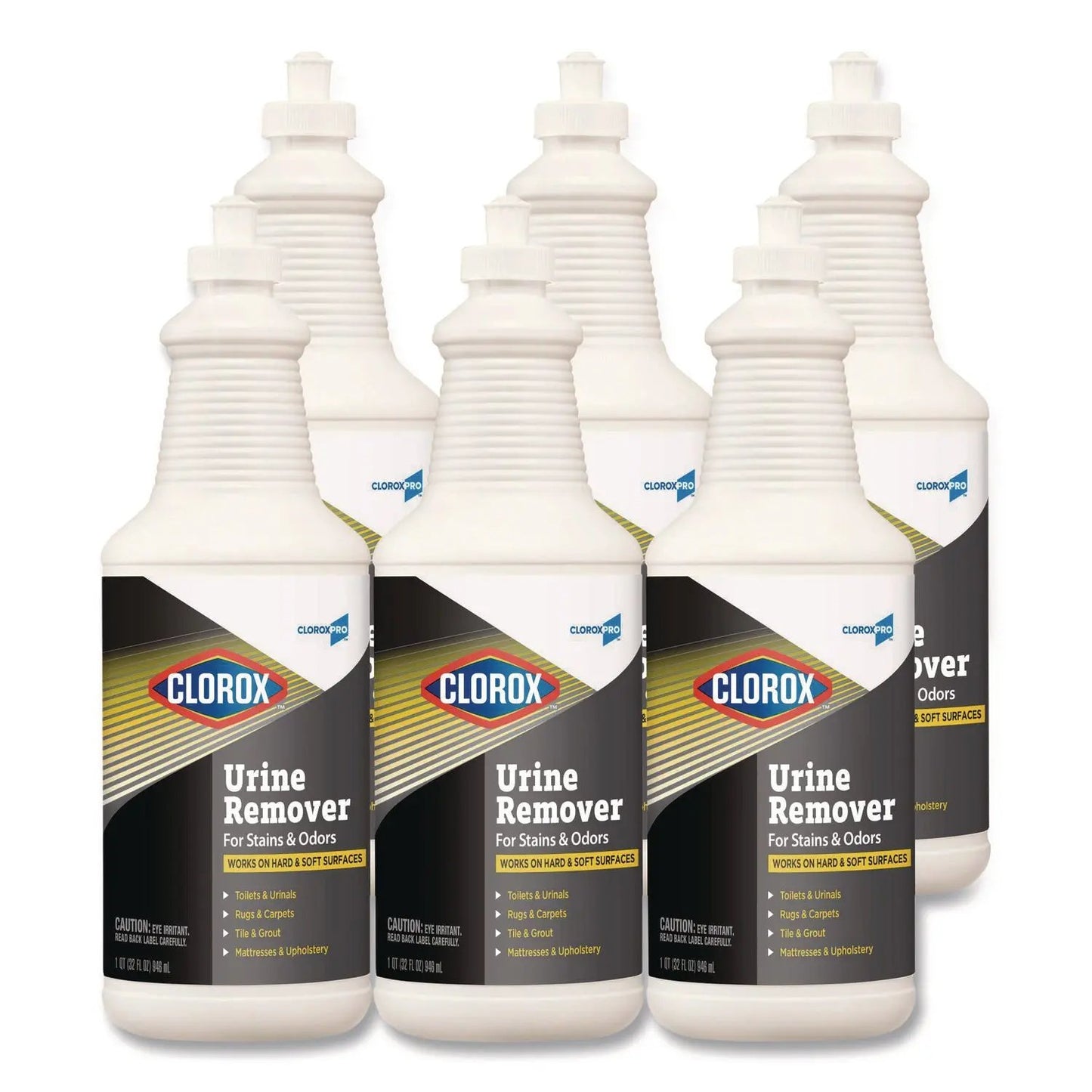 CLO31415 CloroxPro Urine Remover for Stains and Odors, 32 oz Pull top Bottle, 6/Carton Clorox