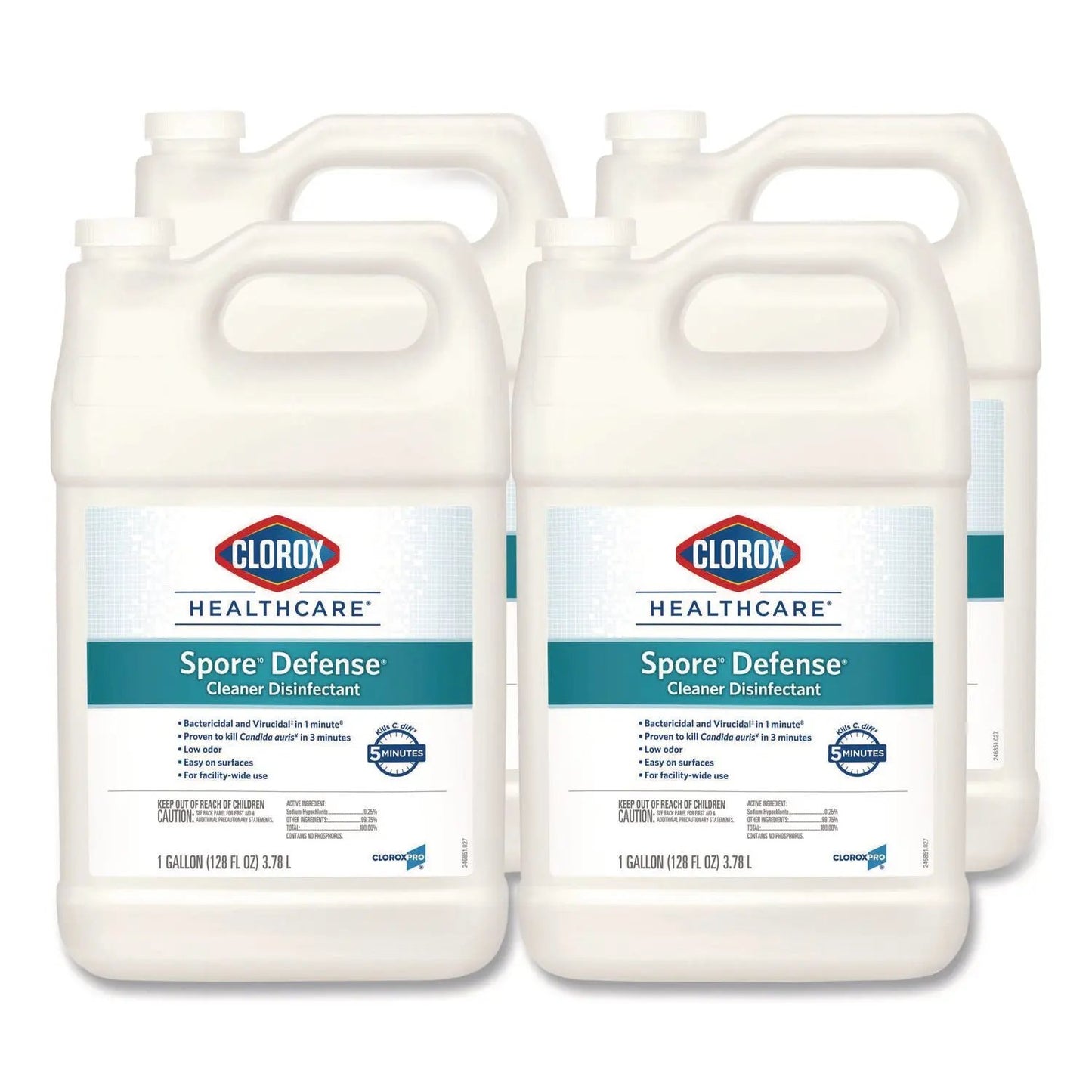 CLO32122 Spore Defense Cleaner Disinfectant, Closed System, 1 gal Refill Bottle, 4/Carton Clorox Healthcare