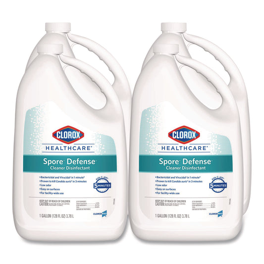 CLO32409 Spore Defense Cleaner Disinfectant, Open System, 1 gal Refill Bottle, 4/Carton