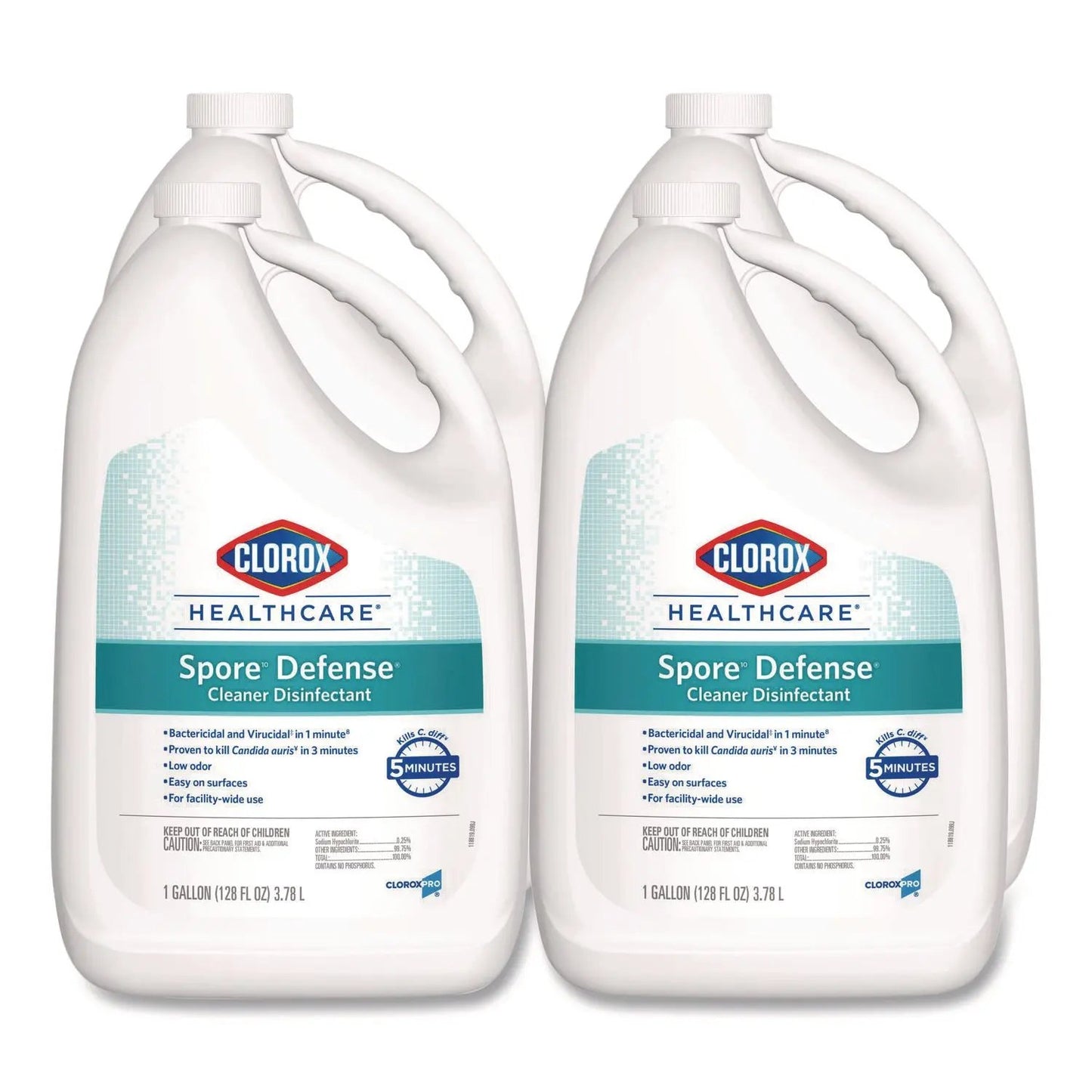 CLO32409 Spore Defense Cleaner Disinfectant, Open System, 1 gal Refill Bottle, 4/Carton Clorox Healthcare