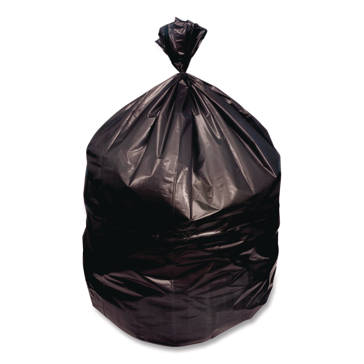 HERZ6640VKR01 High-Density Waste Can Liners, 33 gal, 16 mic, 33 x 40, Black, Roll, 250/Carton