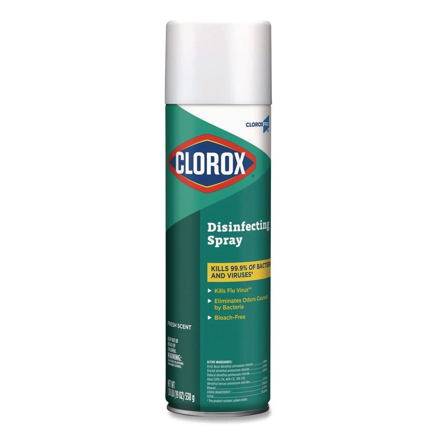 CLO38504 CloroxPro Disinfecting Spray, Fresh, 19 oz Aerosol Spray Clorox