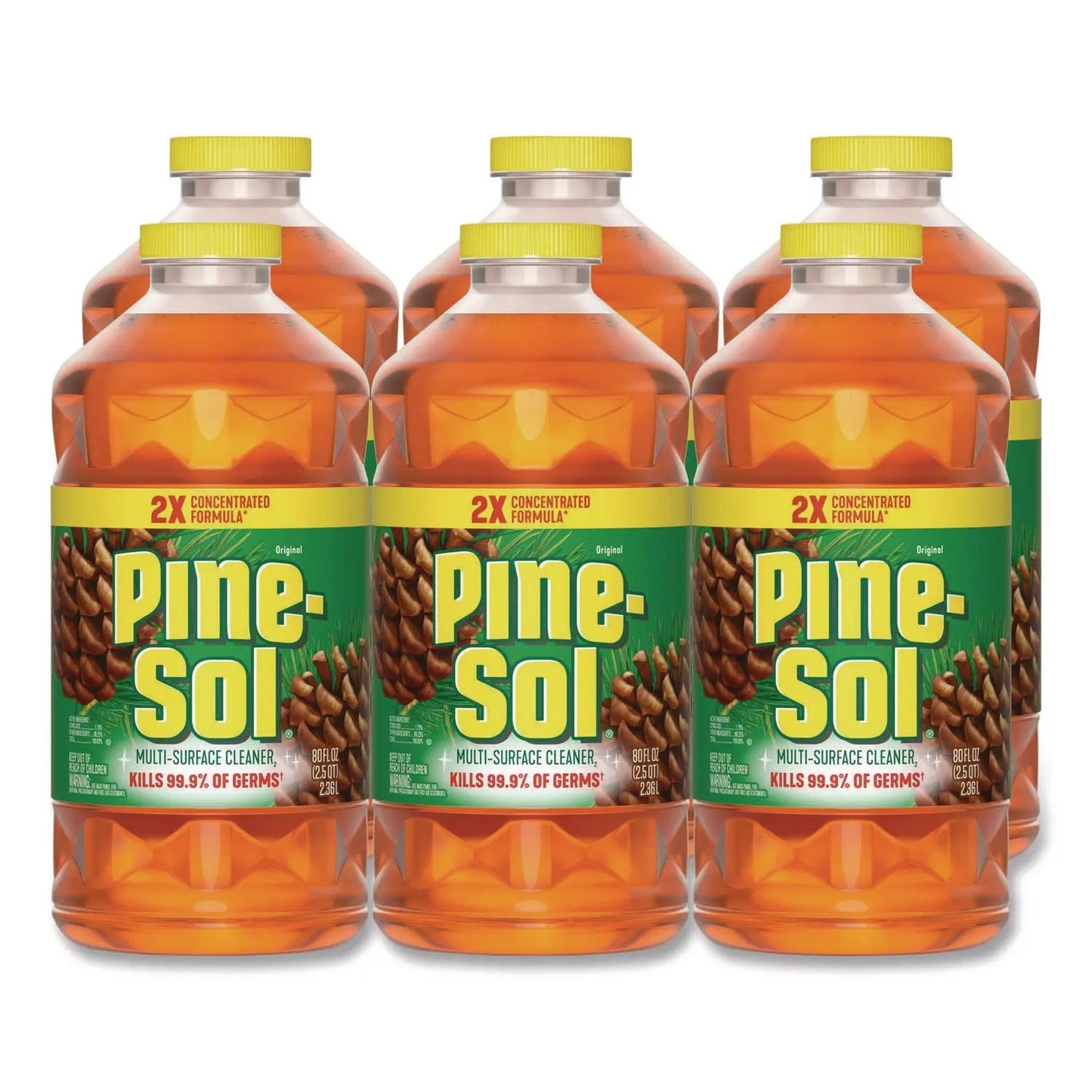 CLO60160CT Multi-Surface Cleaner Disinfectant Concentrated, Pine Scent, 80 oz Bottle, 6/Carton Pine-Sol