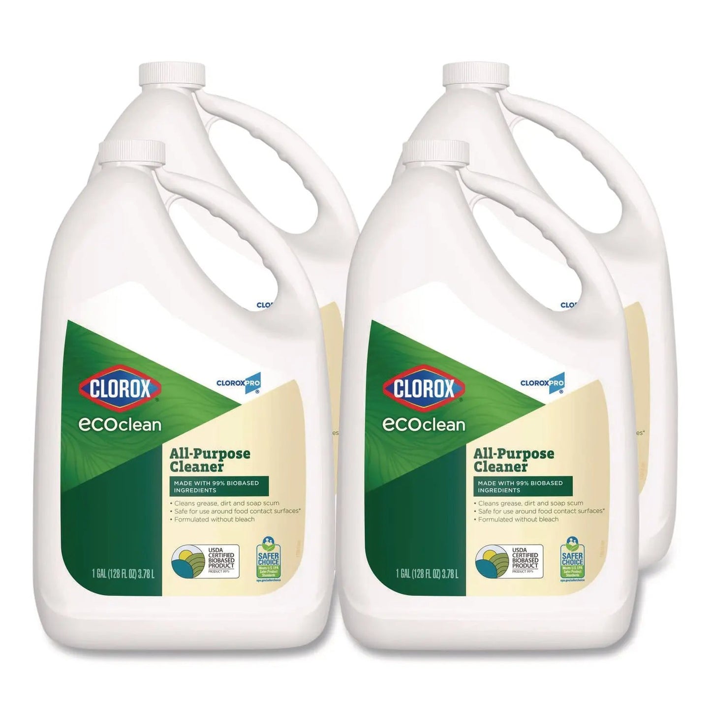 CLO60278CT Clorox Pro EcoClean All-Purpose Cleaner, Refill, Unscented, 128 oz Bottle, 4/Carton Clorox