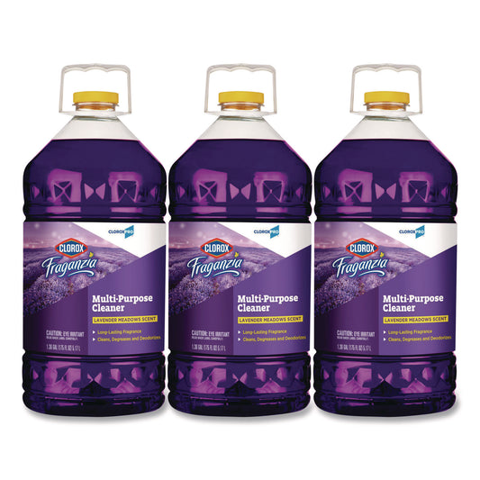 CLO60614CT CloroxPro Fraganzia Multi-Purpose Cleaner, Lavender Meadows Scent, 175 oz Bottle, 3/Carton