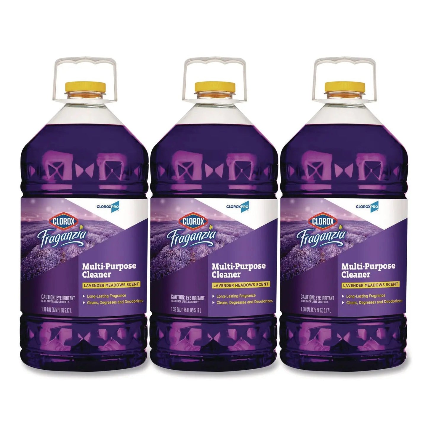 CLO60614CT CloroxPro Fraganzia Multi-Purpose Cleaner, Lavender Meadows Scent, 175 oz Bottle, 3/Carton Clorox