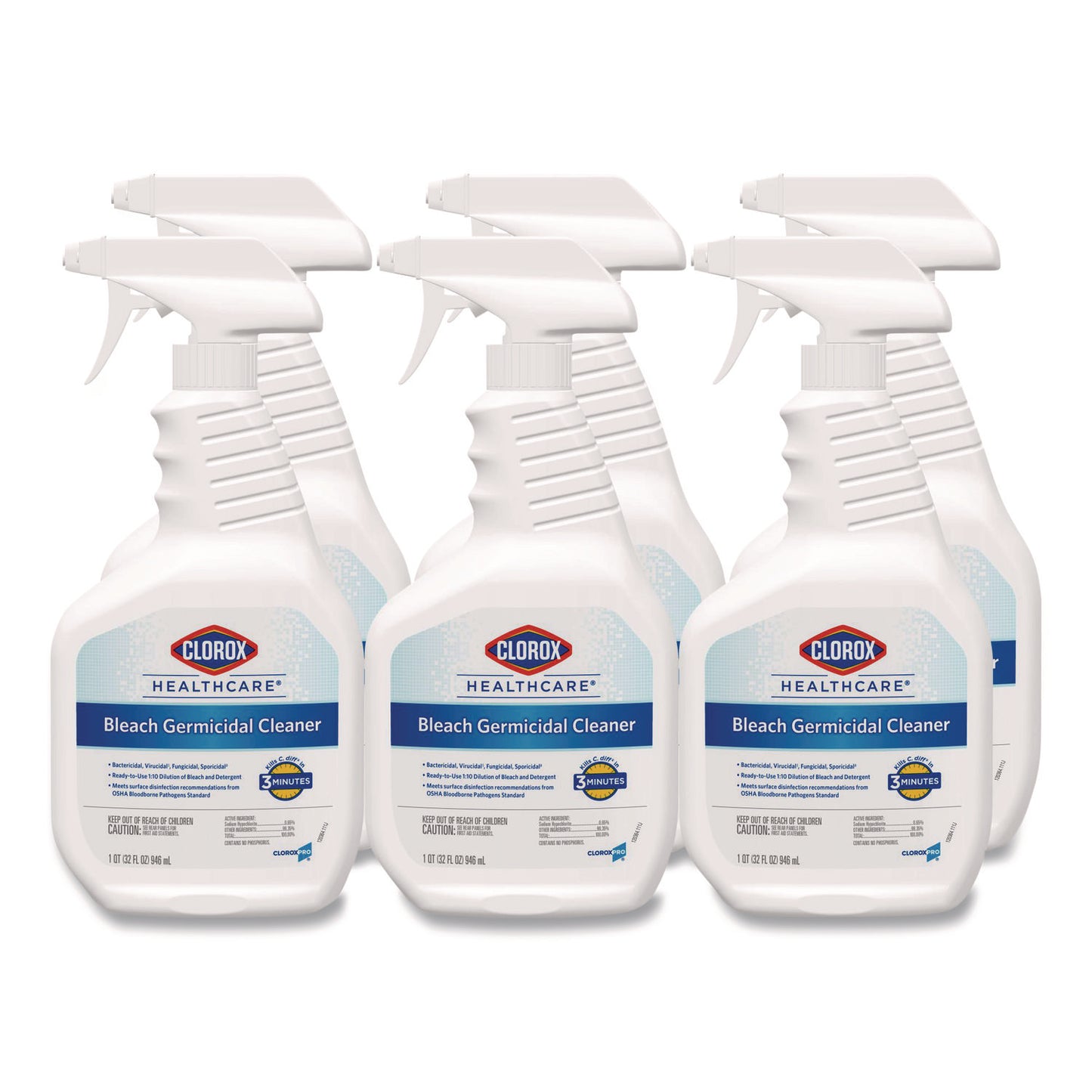 CLO68970 Bleach Germicidal Cleaner, 32 Oz Spray Bottle, 6/carton