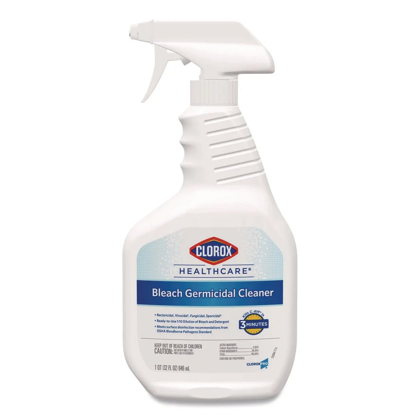 CLO68970EA Bleach Germicidal Cleaner, 32 Oz Spray Bottle Clorox Healthcare