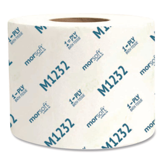 MORM1232 Morsoft Controlled Bath Tissue, Septic Safe, 1-Ply, White, 1,200 Sheets/Roll, 48 Rolls/Carton