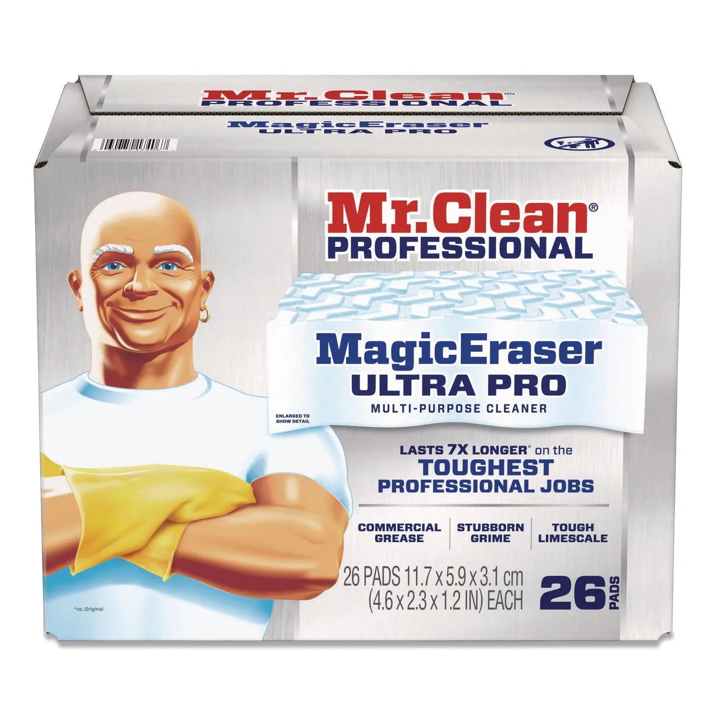 PGC17406 Magic Eraser Ultra Pro Multi-Purpose Cleaner, 4.72 x 1.38, 2.56" Thick, White, 26/Carton Mr. Clean Professional