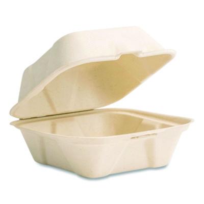 VEGVWHC6NFA Nourish Molded Fiber Takeout Containers, Compostable, 5.9 x 5.9 x 2.9, White, Sugarcane, 400/Carton