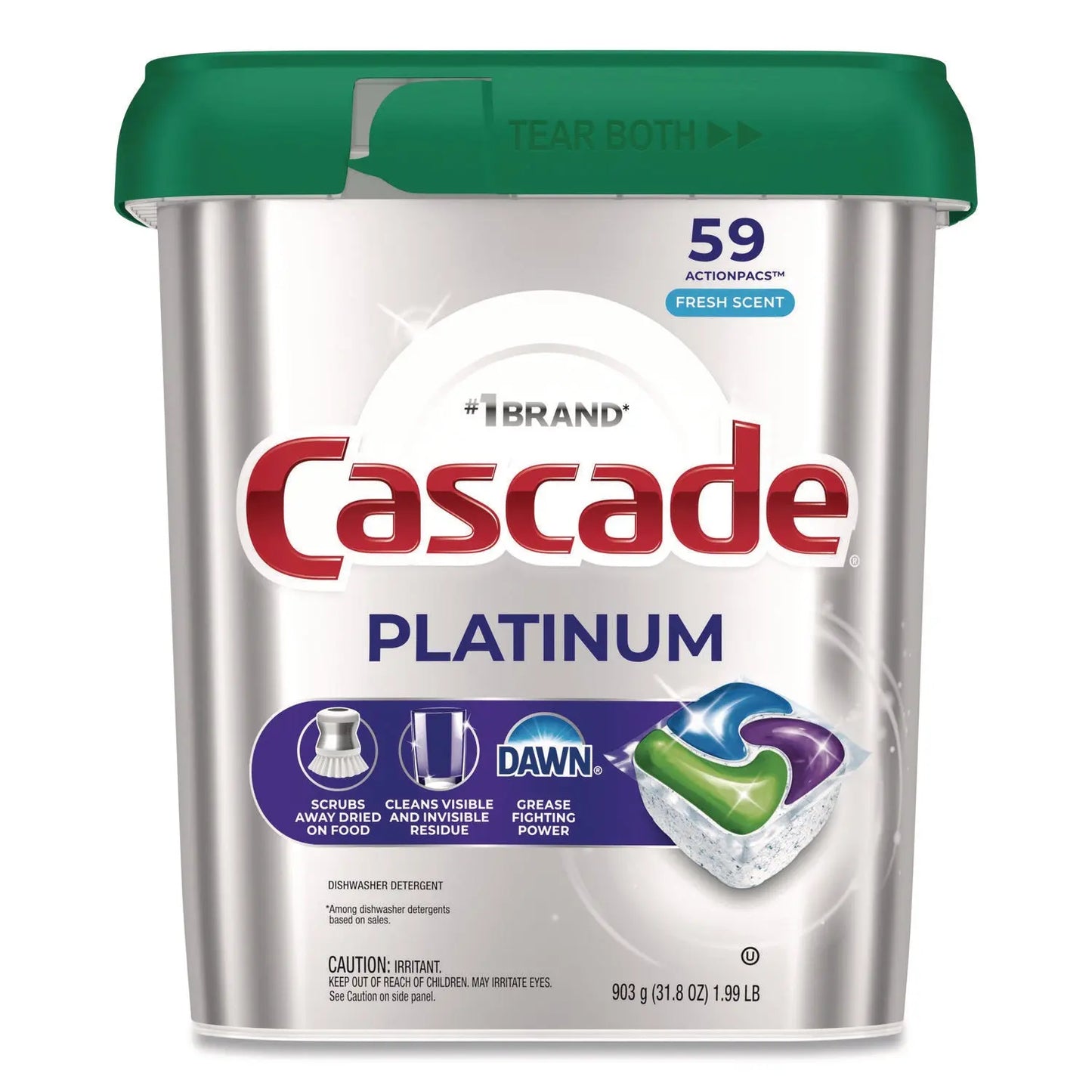 PGC15534PK ActionPacs, Fresh Scent, 31.8 oz Tub, 59 Pacs/Tub Cascade