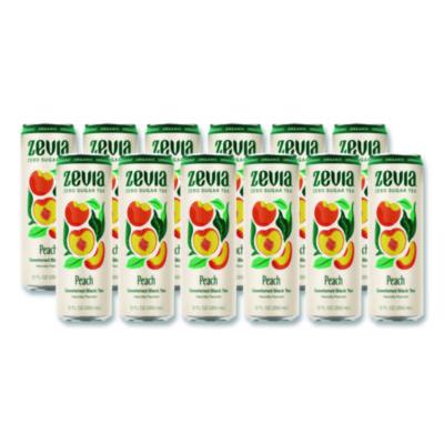 ZEV0170412 Zero Sugar Naturally Sweetened Black Tea, Peach Black Tea, 12 oz Can, 12/Carton
