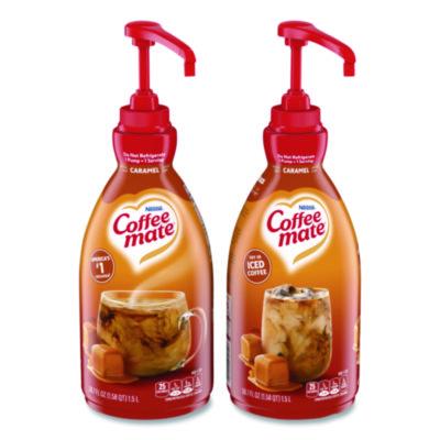 NES73358CT Liquid Creamer Pump Bottle, Caramel, 50.7 oz Pump Bottle, 2/Carton NESTLE