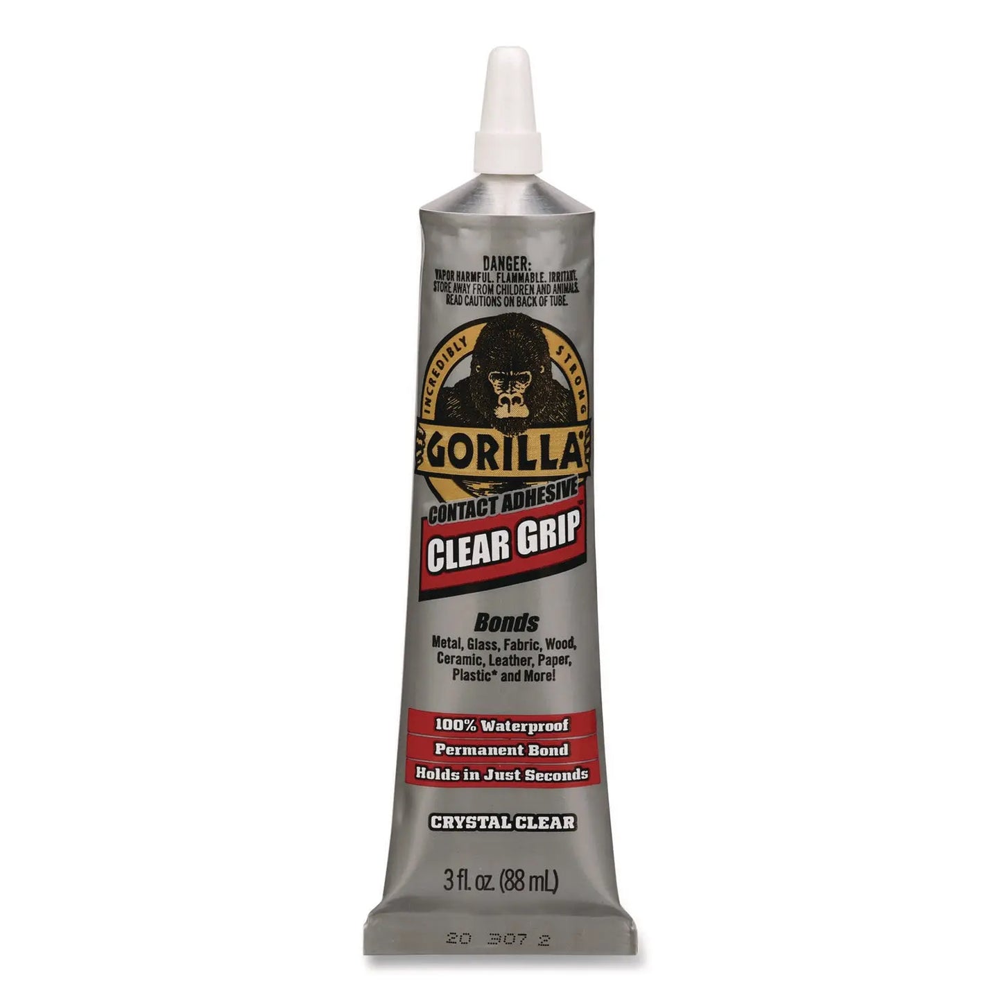 GOR8040002 Clear Grip Contact Adhesive, 3 oz Tube, Dries Clear Gorilla