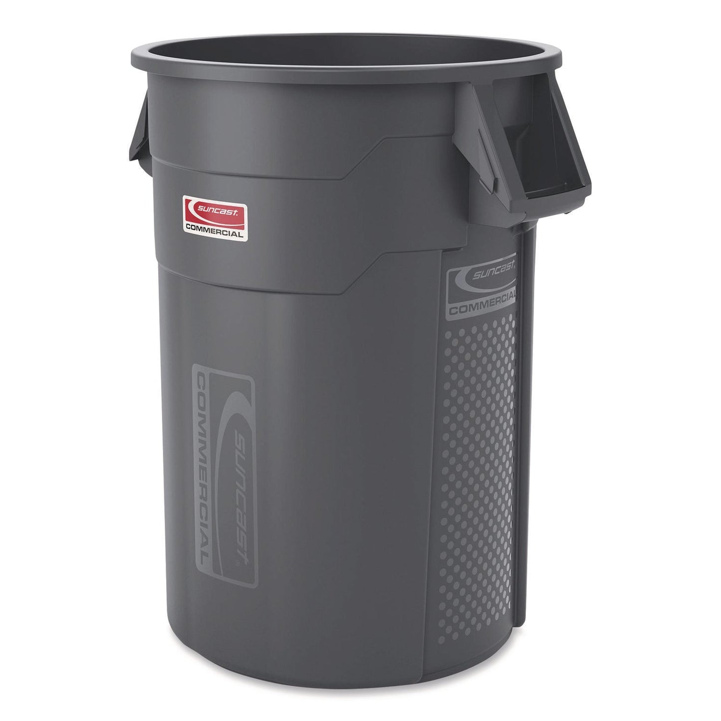 SUATCU44 Injection Molded Utility Trash Can, 44 gal, Plastic/Resin, Gray Suncast Commercial