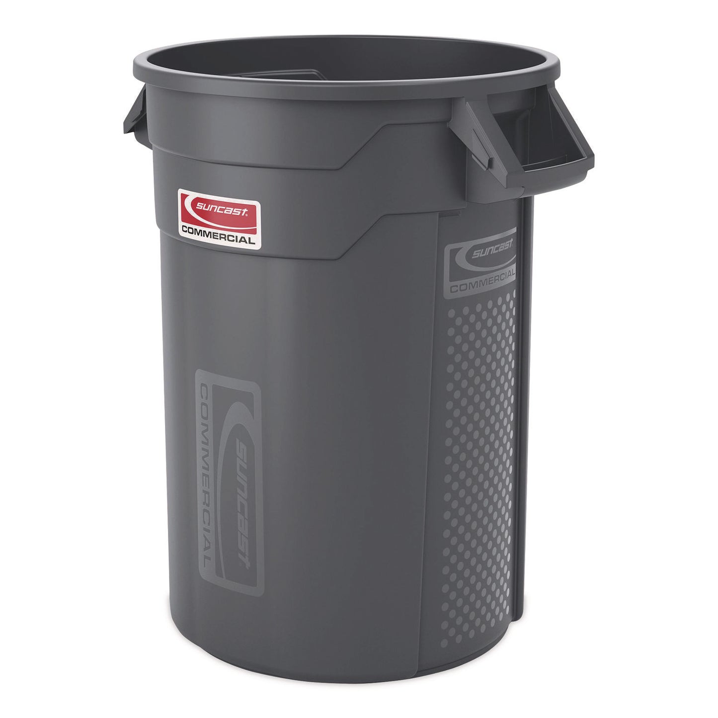 SUATCU32 Injection Molded Utility Trash Can, 32 gal, Plastic/Resin, Gray