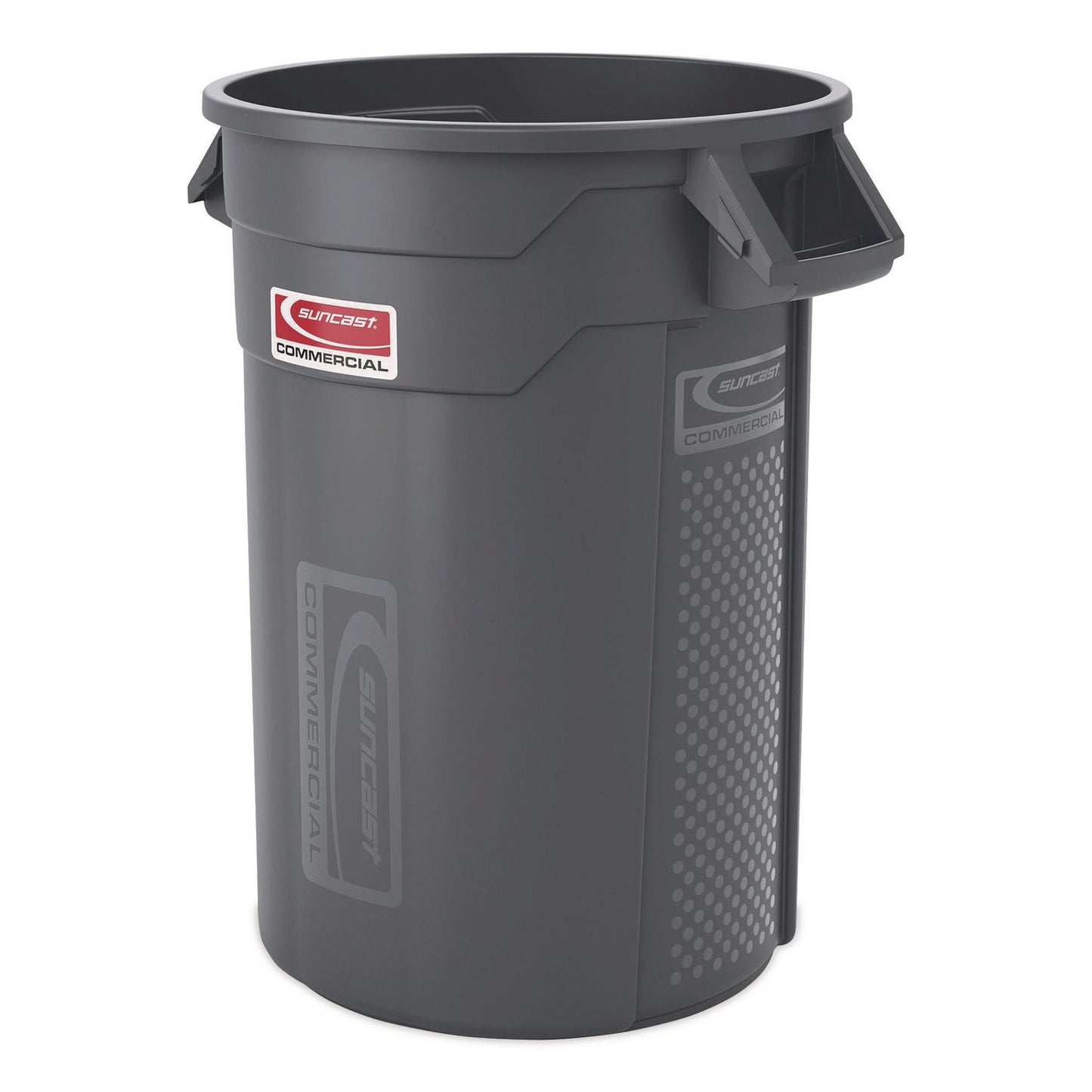 SUATCU32 Injection Molded Utility Trash Can, 32 gal, Plastic/Resin, Gray Suncast Commercial