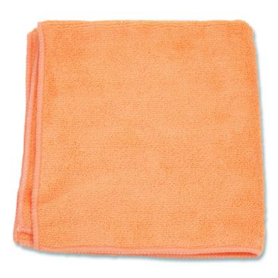 HOS250OR MicroWorks Microfiber Towels, 16 x 16, Orange, Dozen