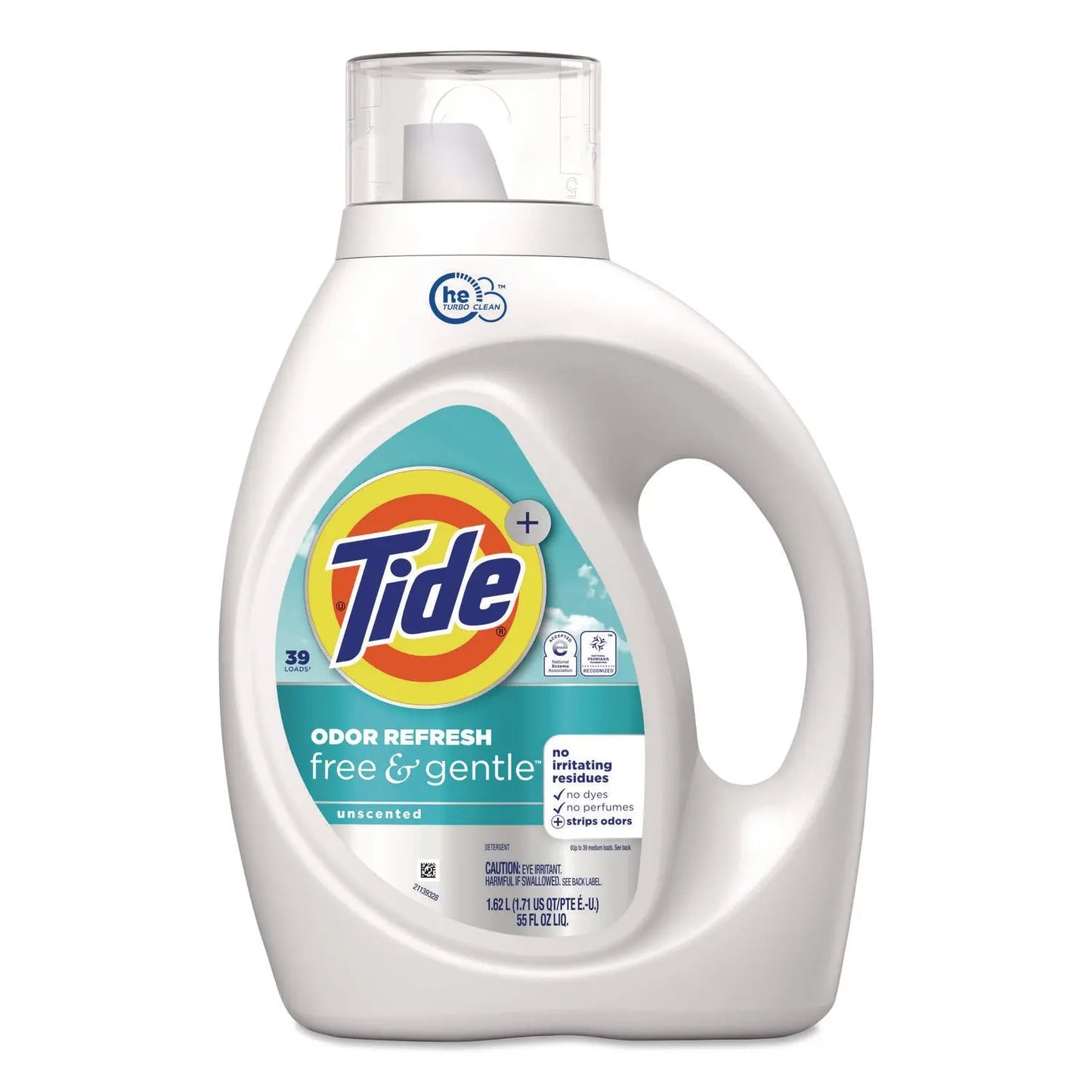 PGC17251 Free and Gentle Odor Refresh Liquid Laundry Detergent, 39 Loads, 55 oz Bottle, 4/Carton Tide