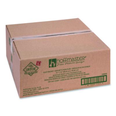 HFM125070 Airlaid Flat Pack Napkins, 16 x 16, Black, 500/Carton