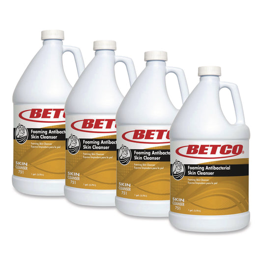 BET7510400 Antibacterial  Foaming Skin Cleanser, Fresh Scent, 1 gal Bottle, 4/Carton