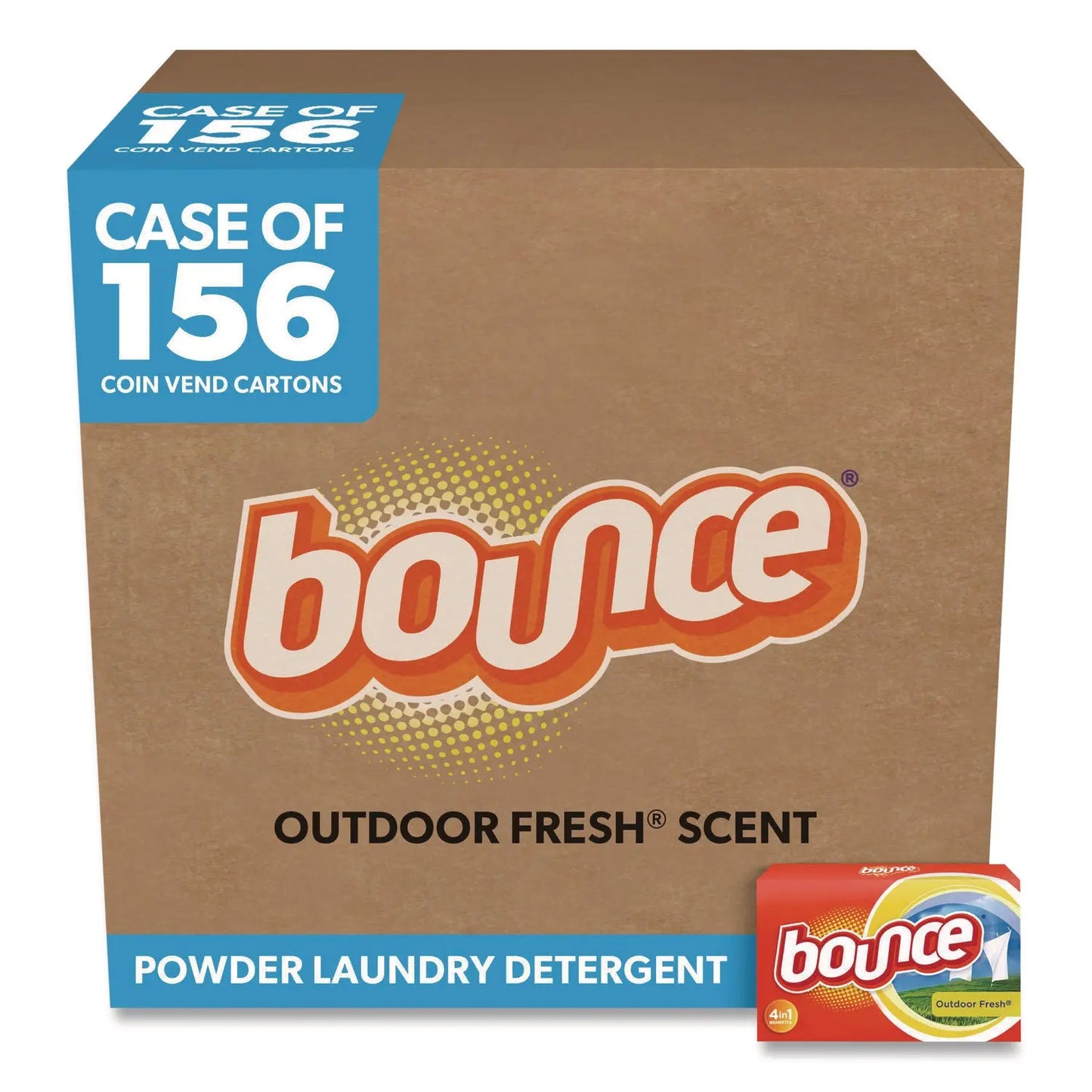 PGC02664 Fabric Softener Sheets, Coin Vend, Outdoor Fresh, 2/Box, 156 Boxes/Carton Bounce