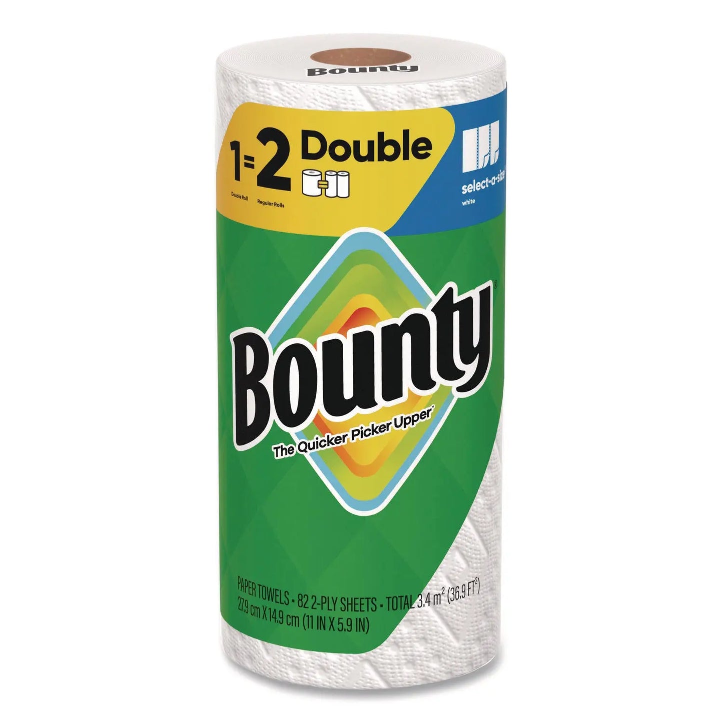 PGC15708 Select-a-Size Kitchen Roll Paper Towels, 2-Ply, 5.9 x 11, White, 82 Sheets/Double Roll, 24 Rolls/Carton Bounty