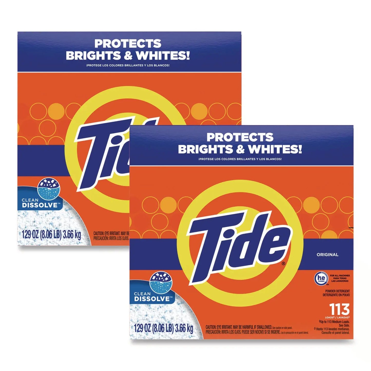PGC16673CT Powder Laundry Detergent, HE Compatible, Original Scent, 129 oz Box, 2/Carton Tide