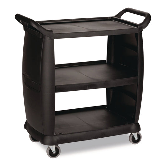 BWKBCART3 Bussing Cart, Plastic, 3 Shelves, 300 lb Capacity, 18 x 36.25 x 38, Black