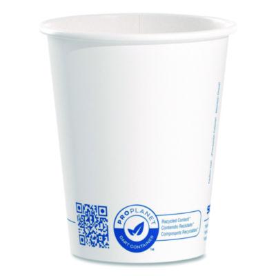 SCC370RCPLANEPK Recycled Content PCF Paper Hot Cups, ProPlanet Seal, 10 oz, White, 50/Pack