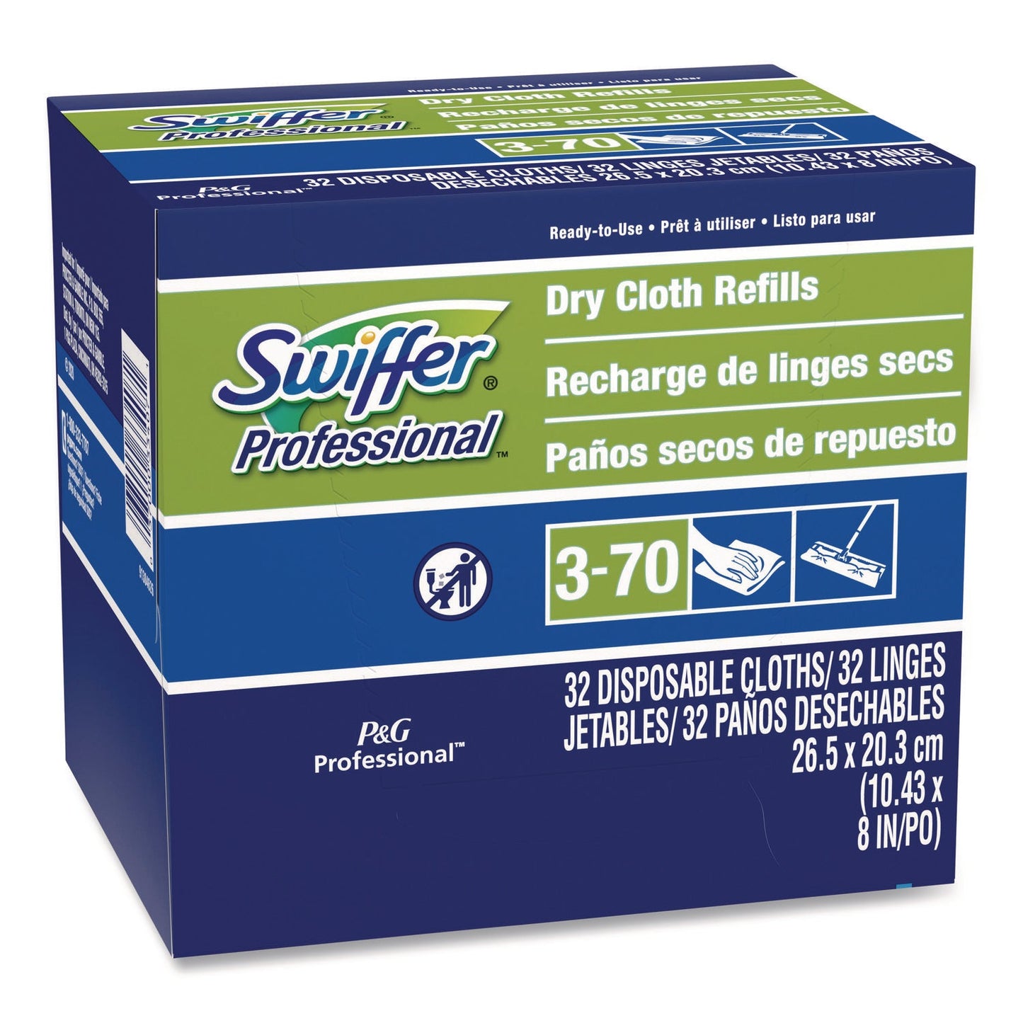PGC33407BX Dry Refill Cloths, 10.63" x 8", White, 32/Box Swiffer