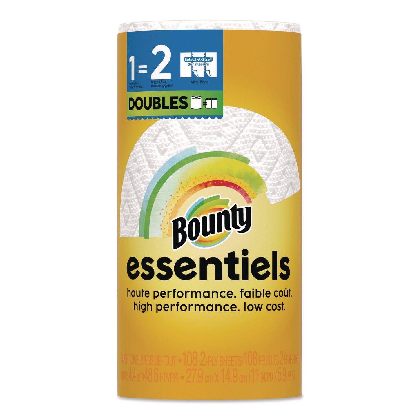 PGC16540 Essentials Select-A-Size Kitchen Roll Paper Towels, 2-Ply, 108 Sheets/Roll, 24 Rolls/Carton Bounty